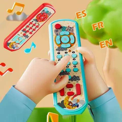 Baby Music TV Remote Control Montessori Early Educational Toys Multi-functional Numbers English Learning Toys Gift for Newborn