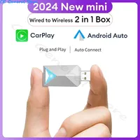 2 in 1 Apple Car Play Wireless Adapter Mini Box Android Car Adapter Mercedes Benz Audi Mazda Kia Toyota Volkswagen OEM Car Radio