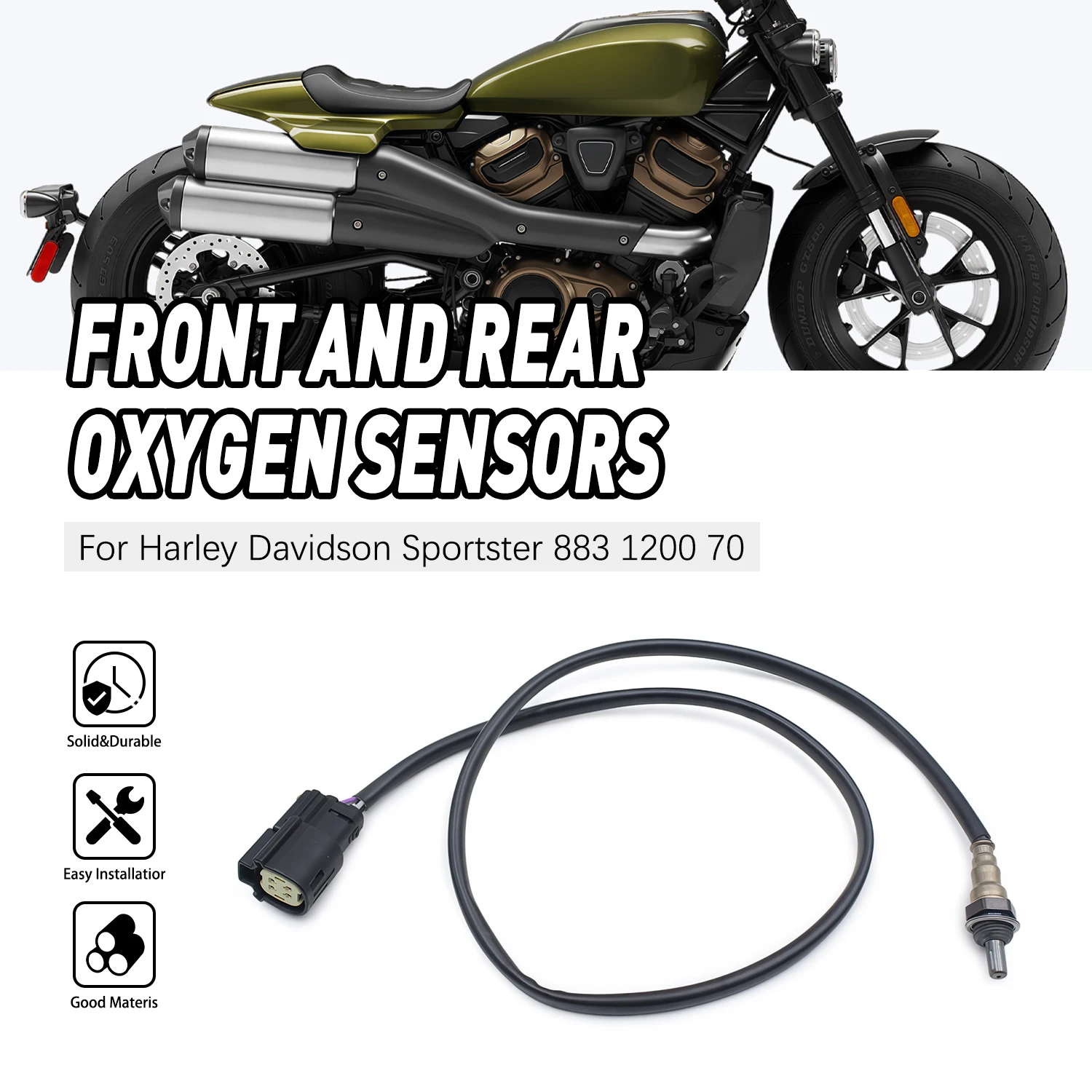 

For Harley Davidson Sportster 1200 Custom XL1200C 14-18 Seventy Two XL1200V 14-16 Oxygen Sensor Front Rear Universal Motorcycle