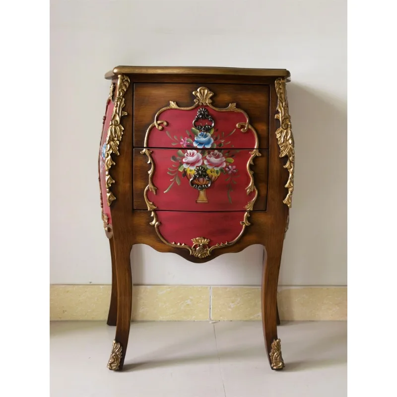 American French sofa corner table living room side painted solid wood edge table flower several bedroom bedside table