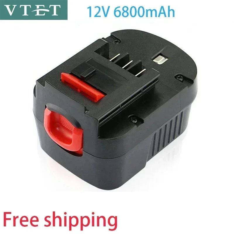 New 12V 6800mah rechargeable tool battery for Black & Decker A12 a12ex fsb12 fs120b a1712 hp12k HP12 lithium ion replacement dri