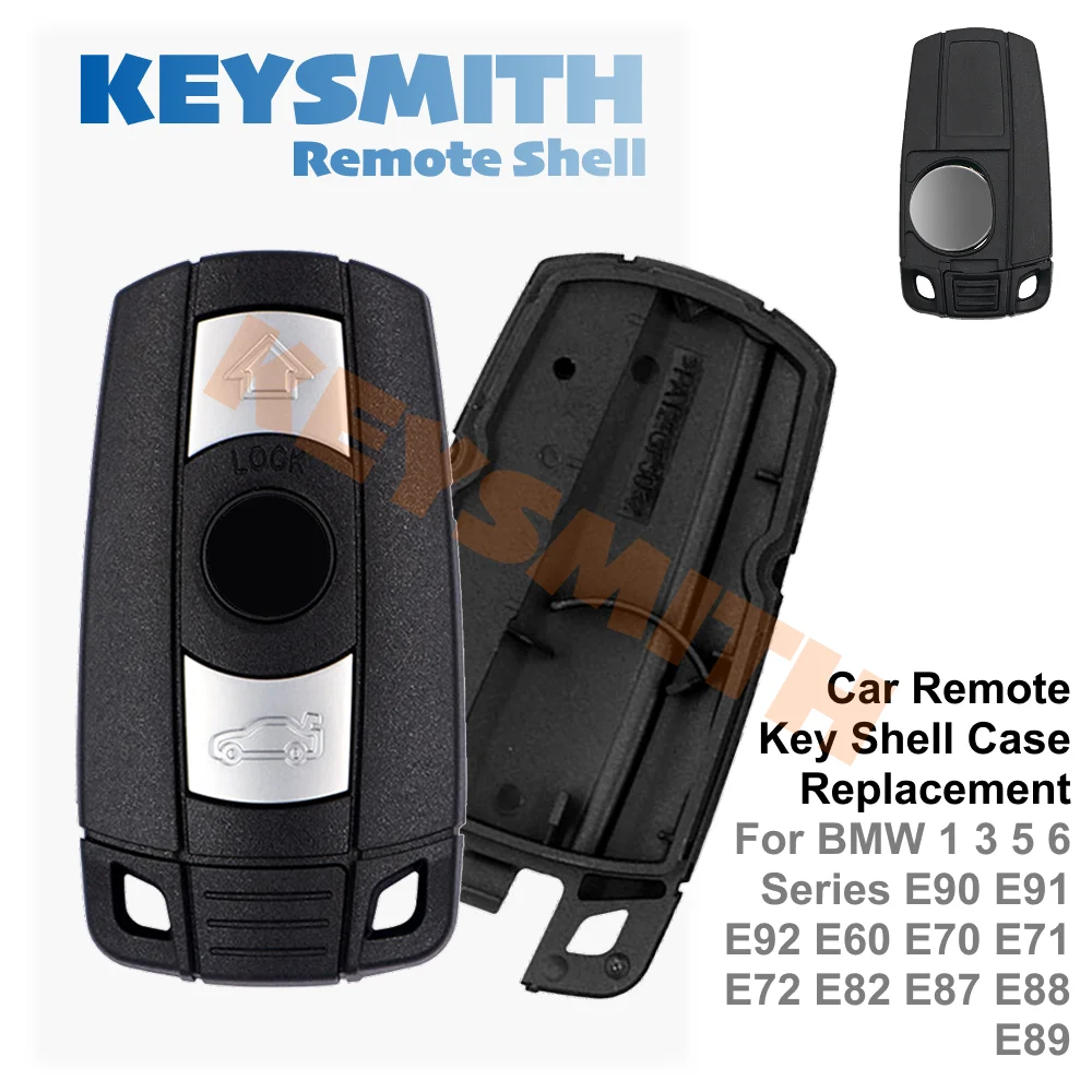 KEYSMITH 3 Button Car Remote Key Shell Fob Case For BMW 1 3 5 6 7 E Series E60 E90 E91 E92 E93 X5 X6 Slot in Smart Key
