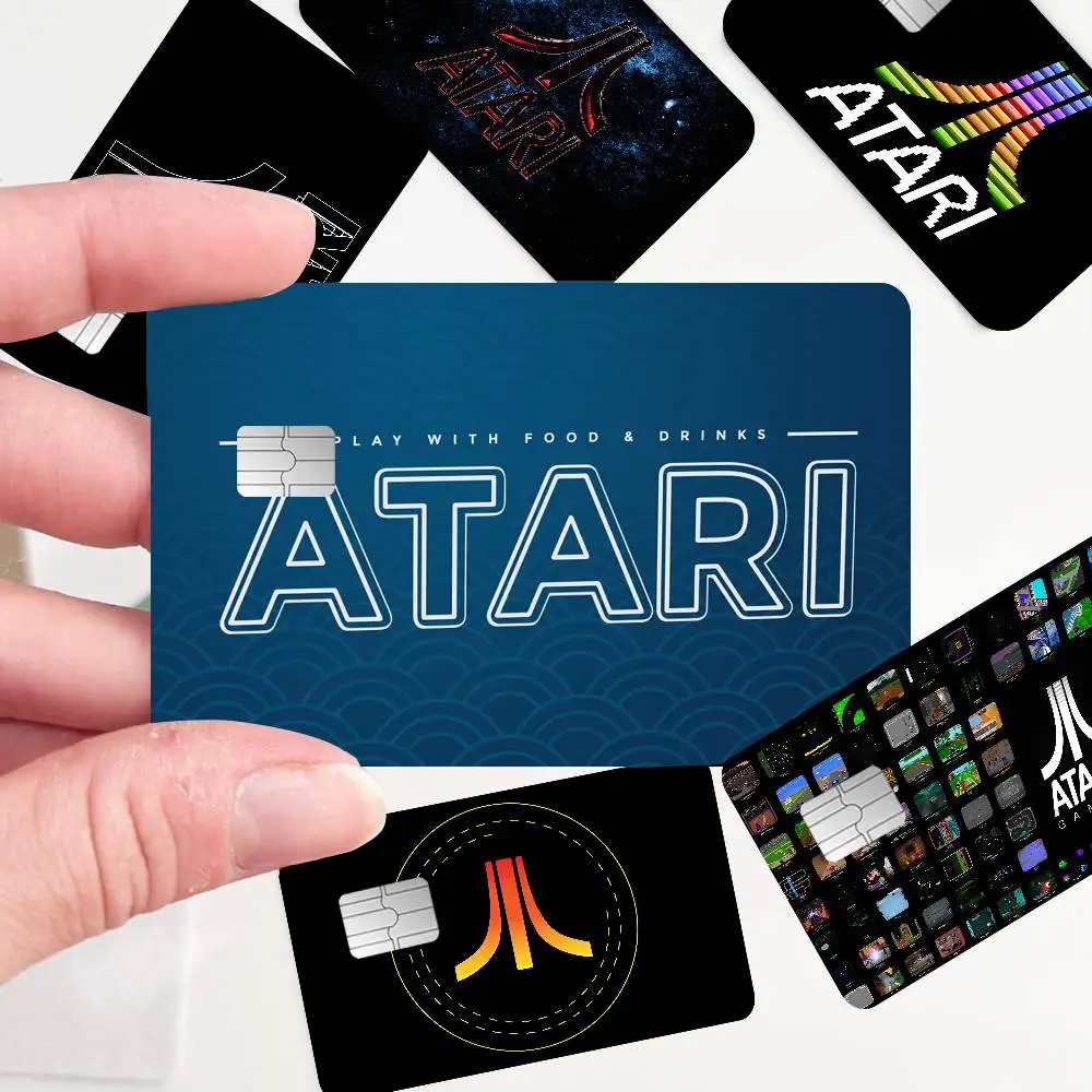 A-atari logotipo jogo anime adesivo filme capa de pele caso para pequeno grande sem chip dedébito cartão de crédito lado frontal