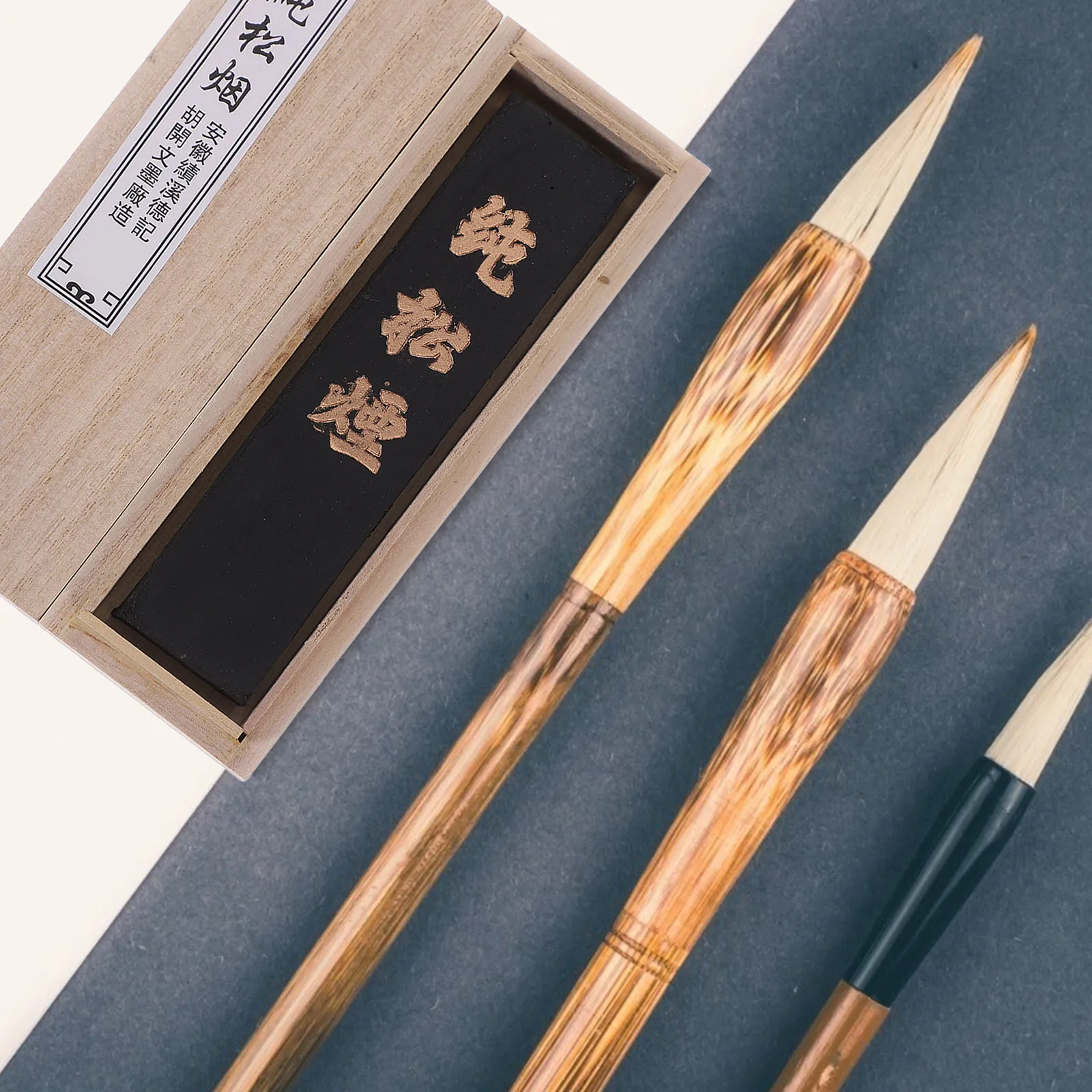 1Pcs Handcrafted Calligraphy Ink Strip Natural Ingredients Strong Adhesion Black Ink Stick for Oriental Brush Art Painting