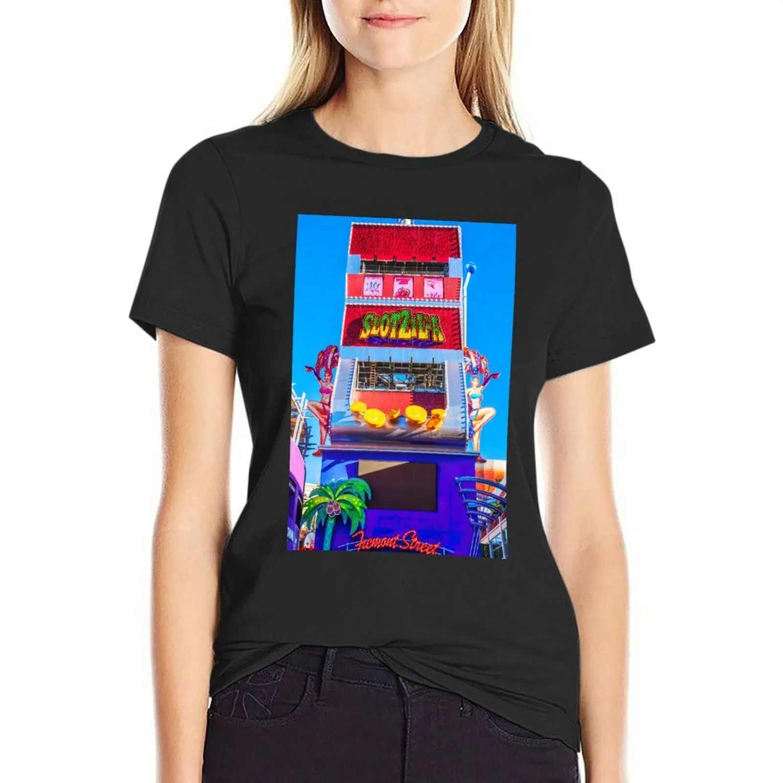 

Slotzilla Las Vegas T-Shirt vintage clothes animal print cute clothes t-shirt dress for Women long