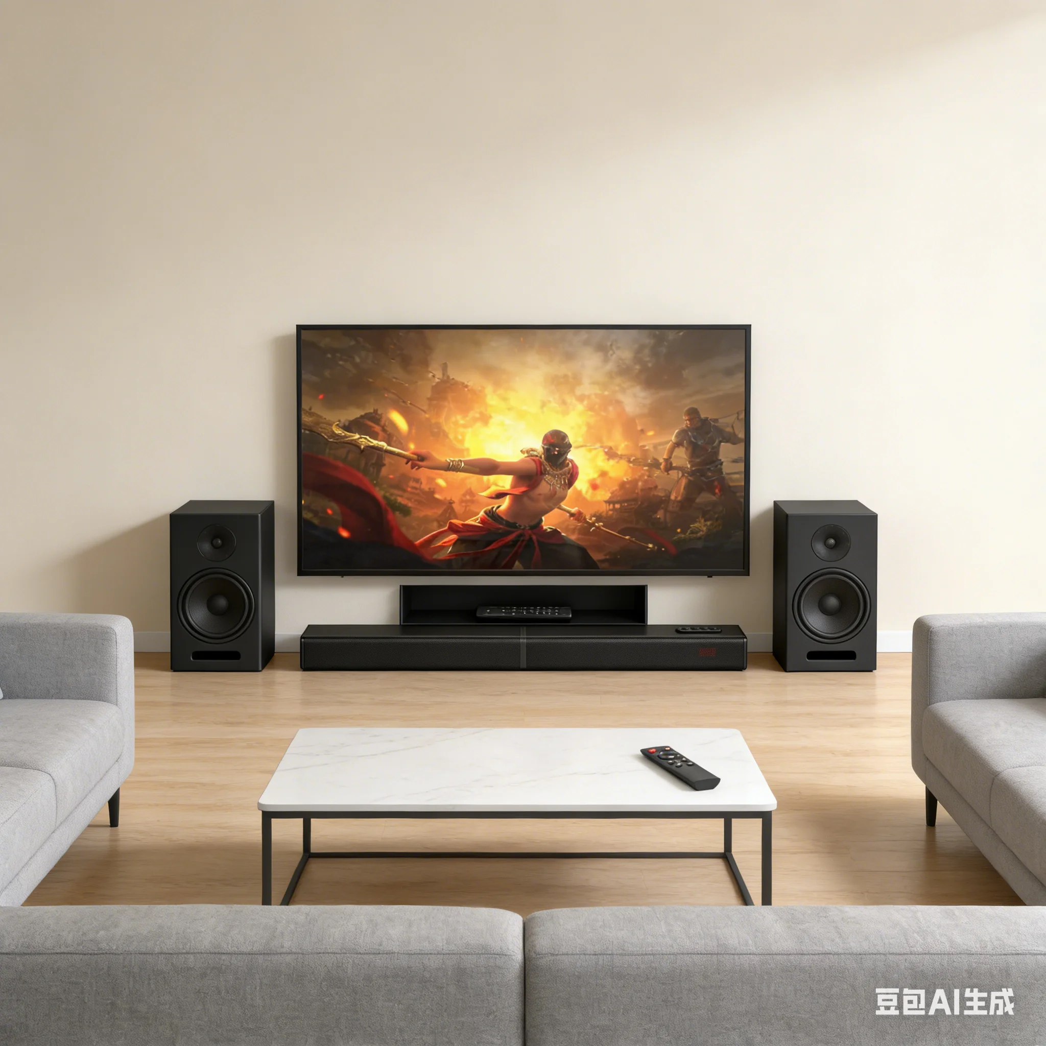 

Саундбар для Smart TV 60W, съемный саундбар с мощными басами, аудиосистема для домашнего кинотеатра 2-в-1, ARC/оптический/AUX и USB