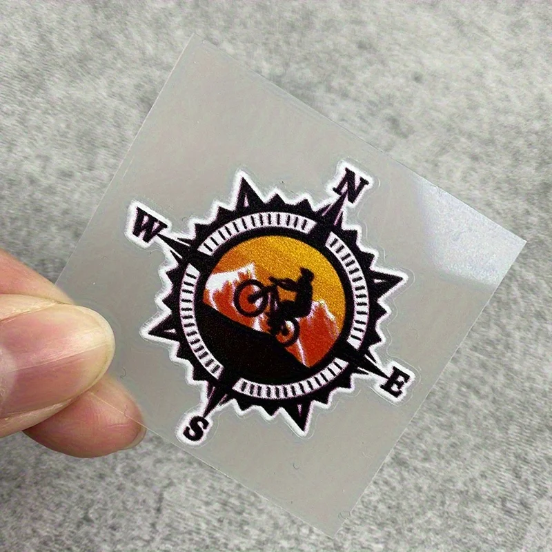 1/2 Piece Mountain Bike Compass Pattern Waterproof Sticker for Bike Frame Jacking Tube Lower Tube Scratch Cover