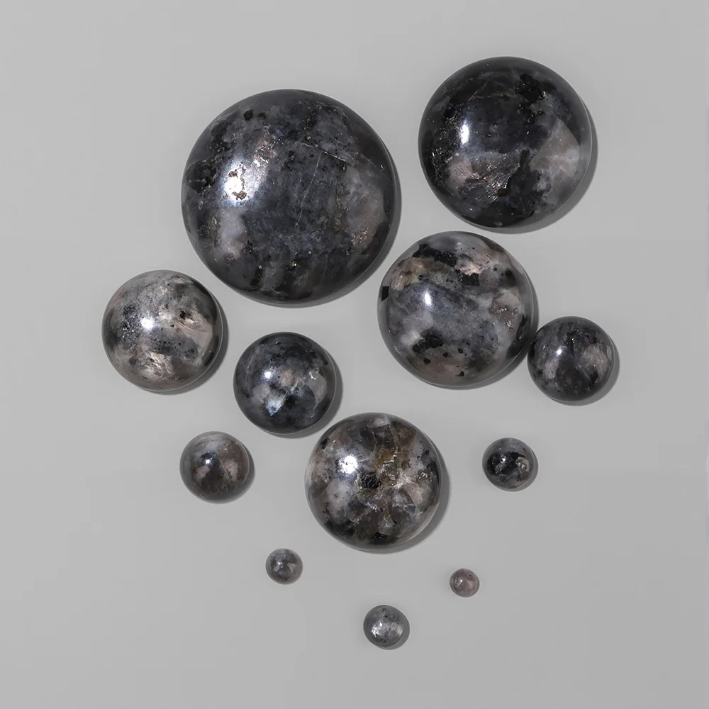 10pcs/Pack Natural Labradorite Stone Black Cabochons 3/4/5/6/8/10/12/14/16/18/20/25mm Round Flat Back Cabochon For Diy