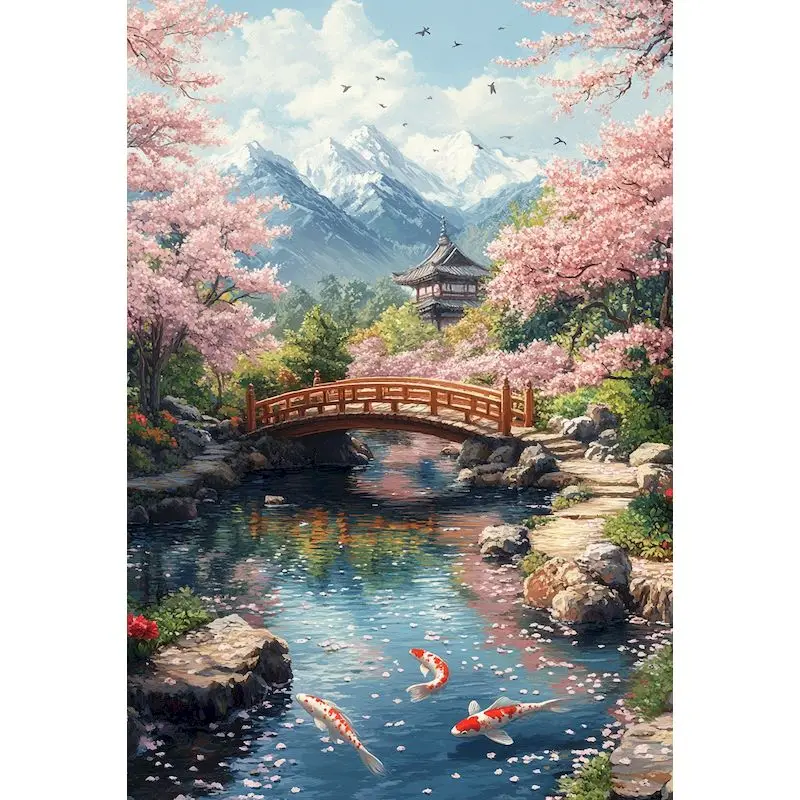 

SDOYUNO 5D Diamond Mosaic Cross Stitch Landscape Art Kits Diy Craft Diamond Painting Bridge Embroidery Art Handicraft