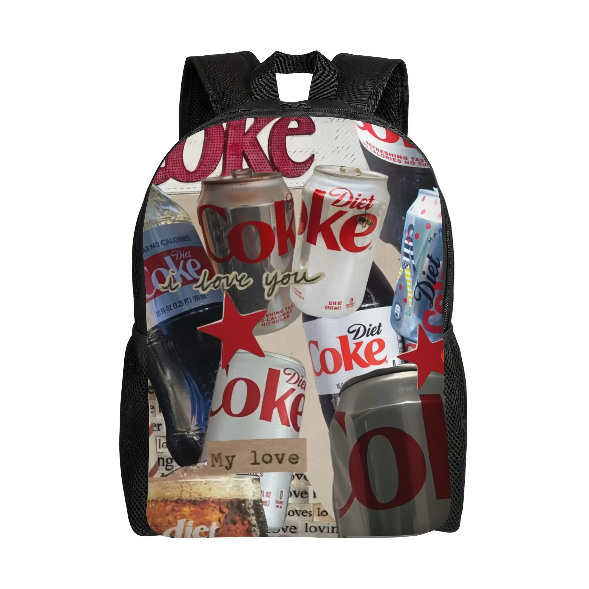 

Рюкзак dDiet Coke I Love You Collage, модный рюкзак для офисных работников, вместительная сумка для ноутбука, к началу учебного года