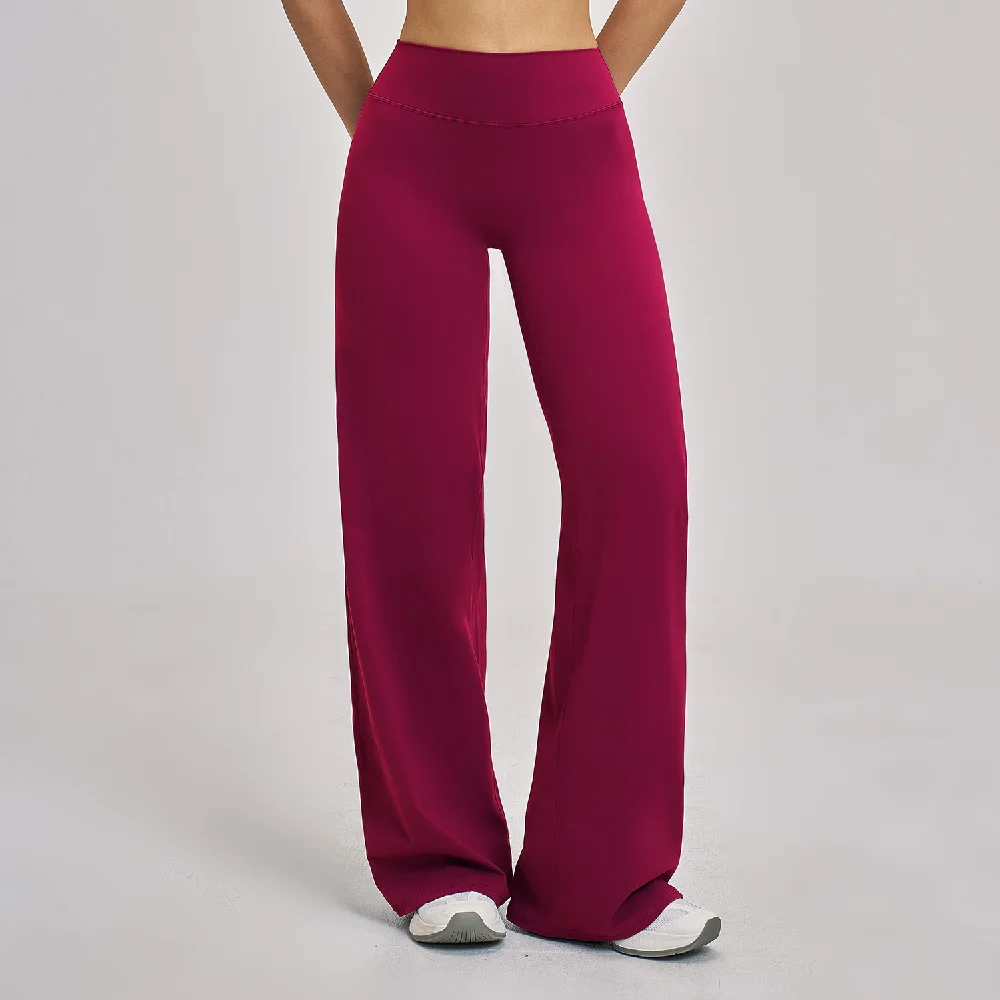 High Waist Wide Leg Pants Fitness Bell-bottoms Trousers Women Sports Flared Pants Female Gym Workout Flared Pants Yoga Trousers