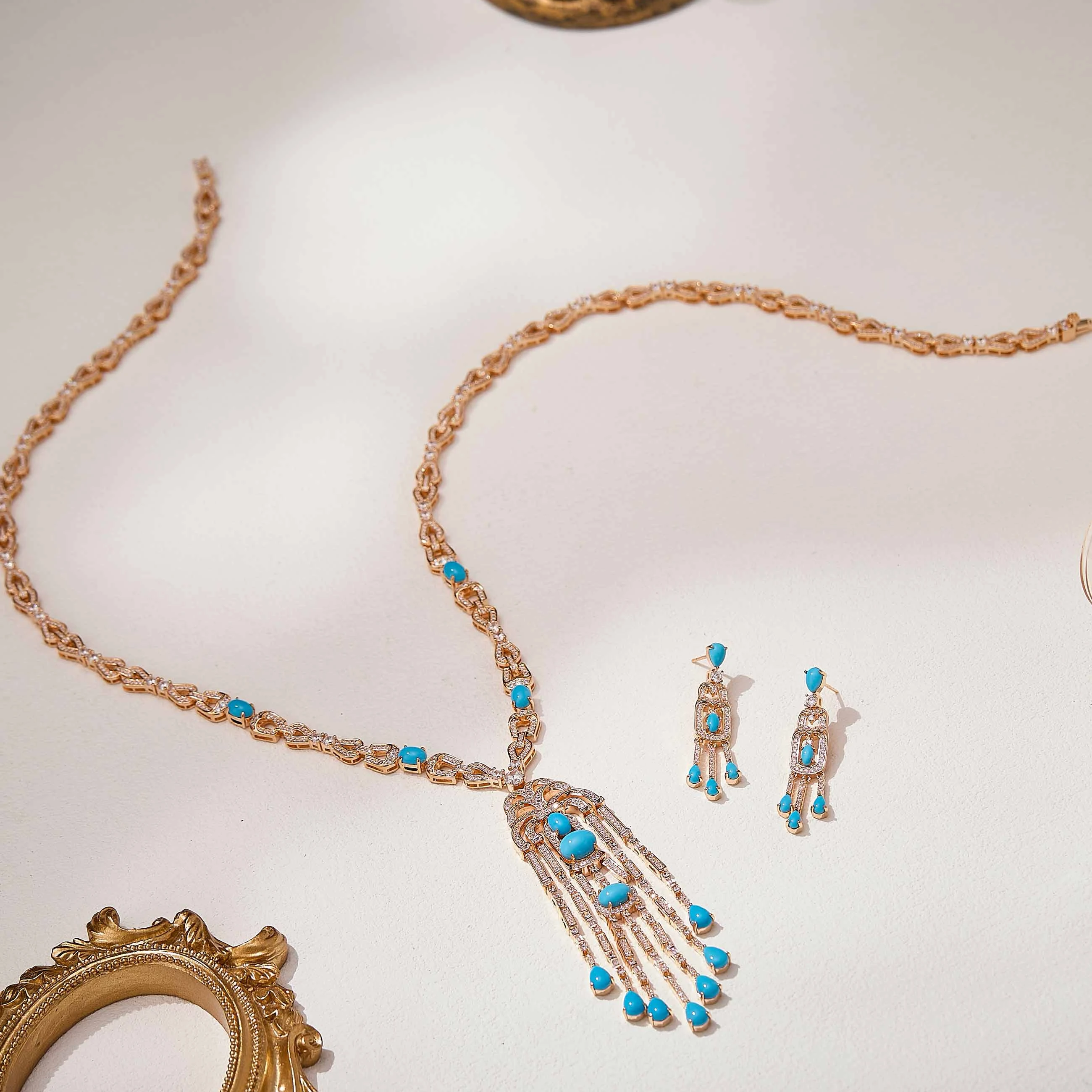 

Luxury High Quality Beautiful Tassel AAA Zircon Drop Earrings Necklace Sets For Women Charm Fashion Party Evening Dress Jewelry