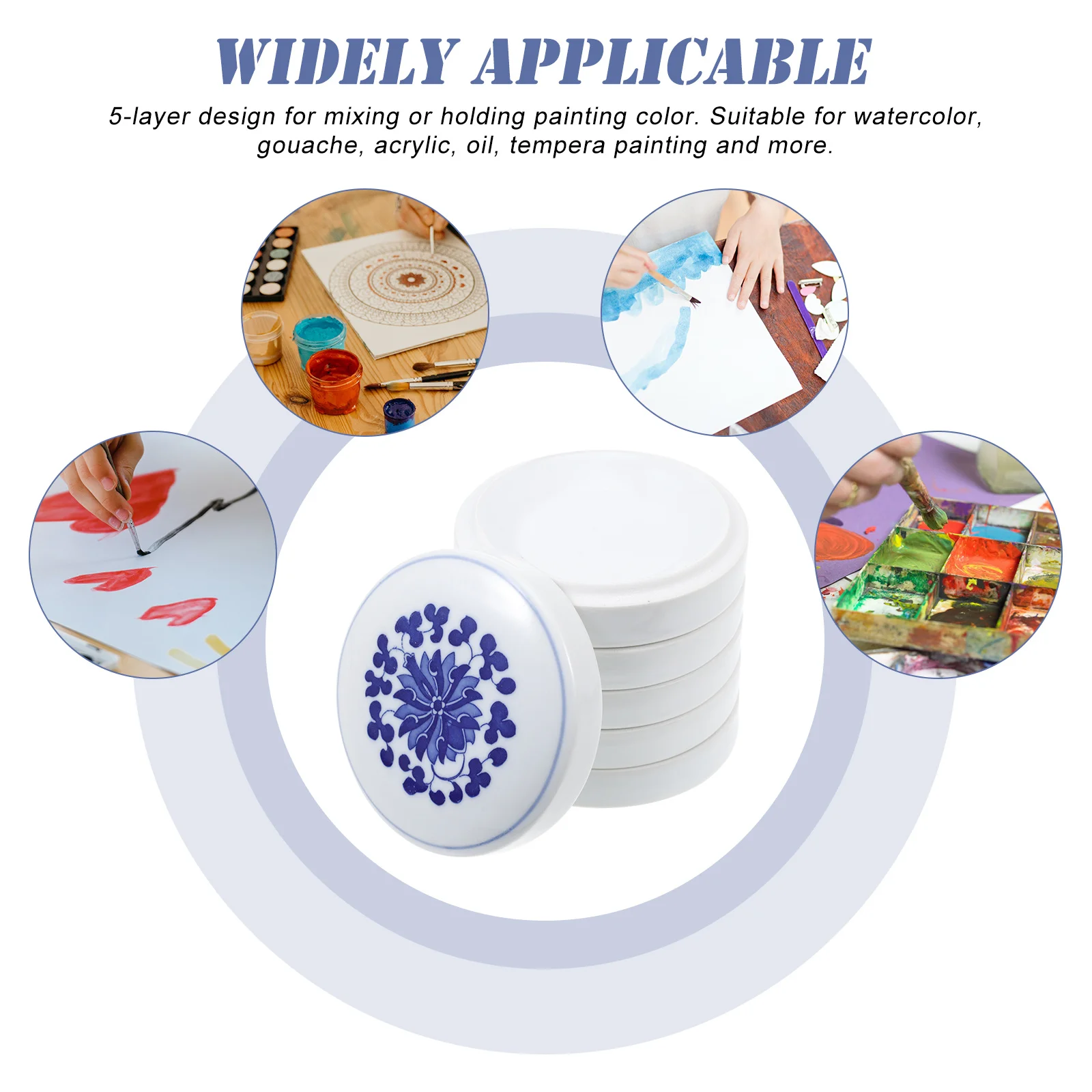 مجموعة واحدة من ألواح السيراميك المستديرة متعددة الطبقات للدهانات المختلفة، متجر سهل الحمل، هدية مثالية لطلاب الأصدقاء