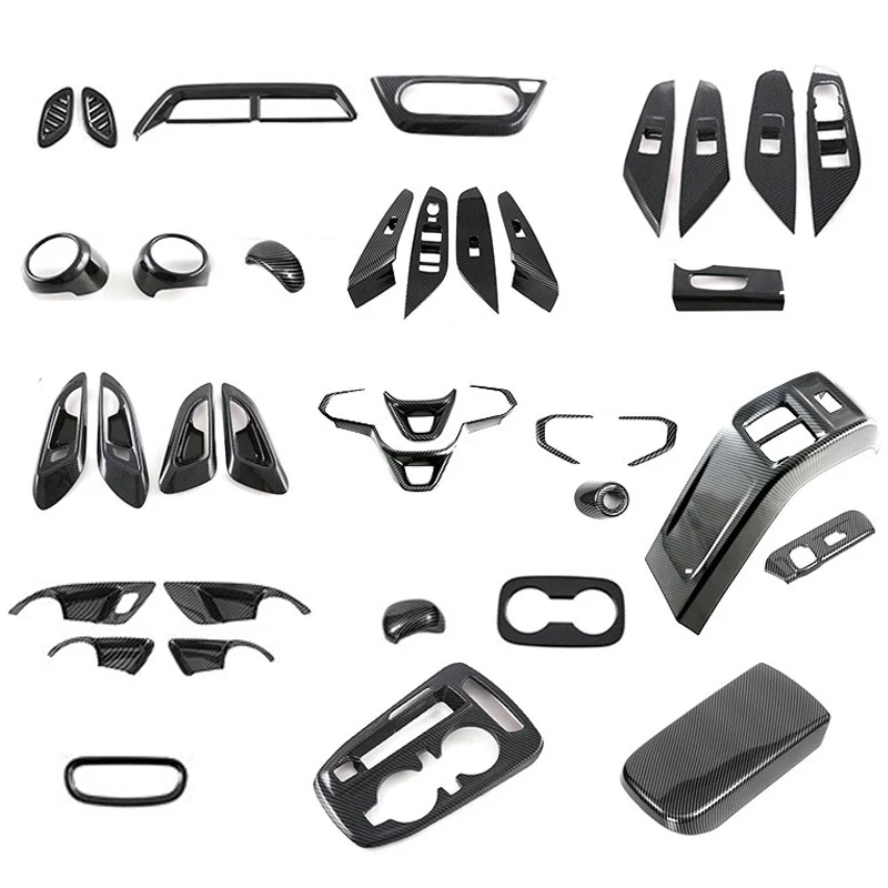 

For Chevrolet Trax 2023 2024 2025 ABS Carbon Fiber Interior Car AC Outlet Trim Console Gear Head Shift Panel Window Lift Frame