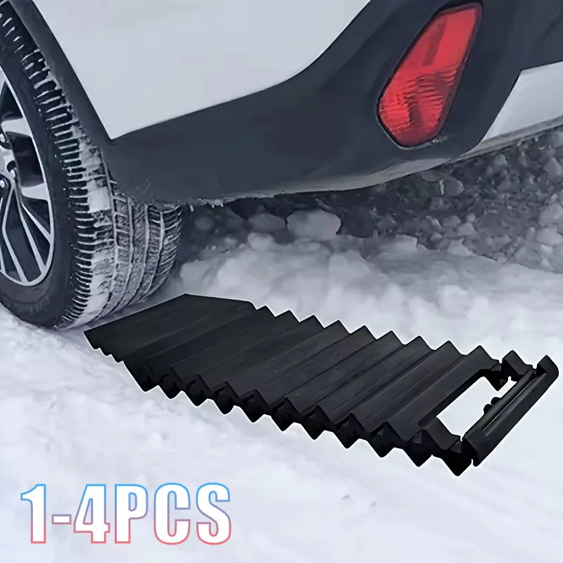 1-4PCS Premium Extra Thick Tire Traction Mat Non Slip Board for Snow Mud Ice Off Road SUV Truck Winter Rescue Emergency