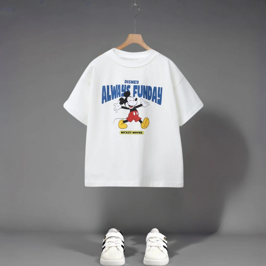 Dubbelzijdig Print Mickey T-shirt Zomerkleding Kinderen Cartoon Tees Korte mouwen Tops Baby Jongens Kleding Mode T-shirts