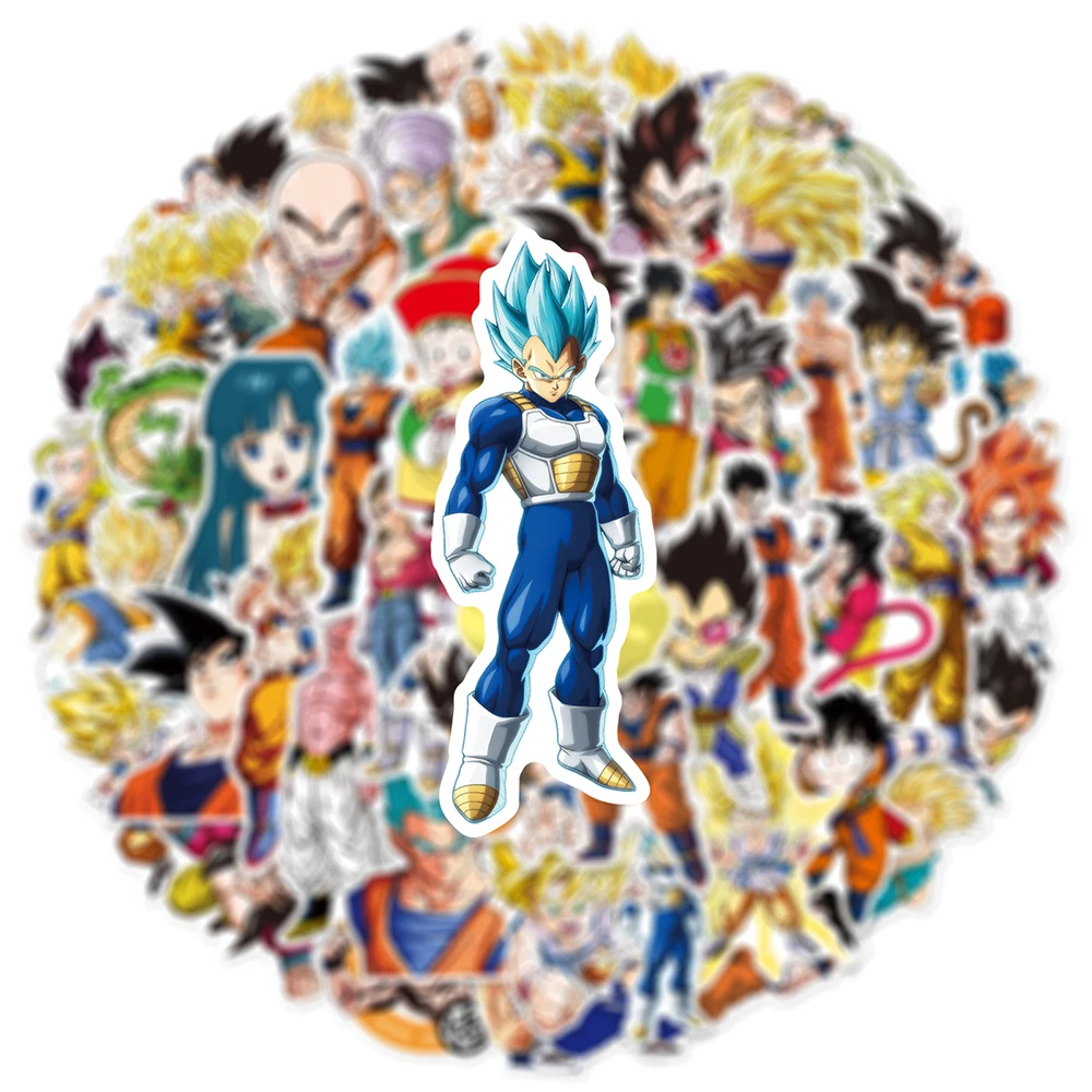 10/30/50PCS Dragon Ball Anime Stickers Son Goku Cartoon Decals Decorative Phone Case Water Bottle Wall Kids Cool Sticker Toys