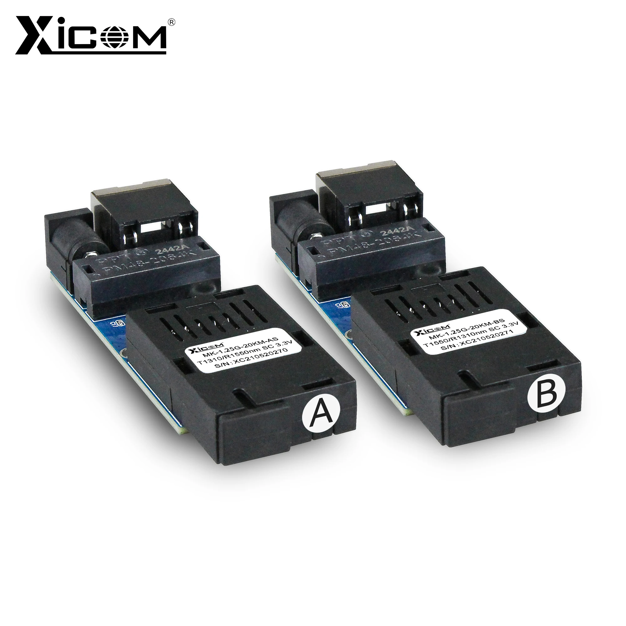 Xicom 1F1E Gigabit Fiber Optic Media Converter PCBA Board 1000Mbps 1 SC Ports 1 RJ45 Ports for Date Center/IP Camera