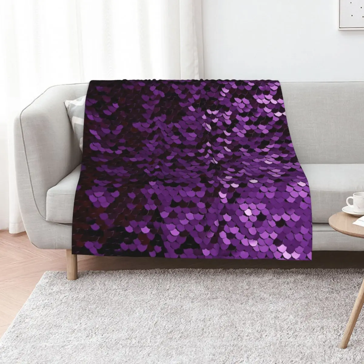 Purple Sequins Throw Blanket Hairy anime Vintage Blankets For Bed Sofa Throw Flannels Blankets