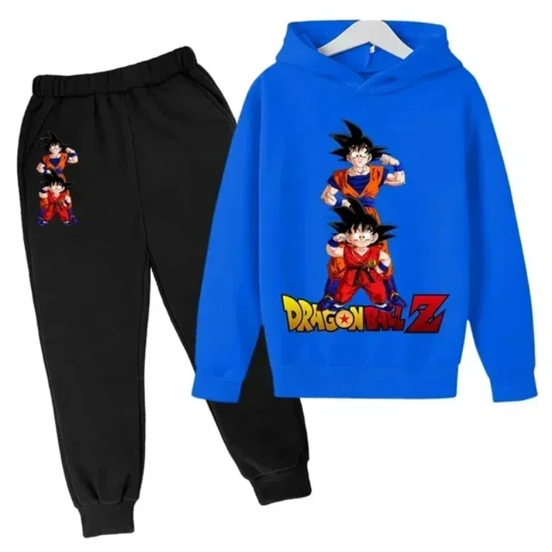 New Dragon Ball Hoodie Kids Spring Sportswear Boys and Girls Goku Sweatshirt Boys Clothes Girls Set Hoodie Pantsuit Children