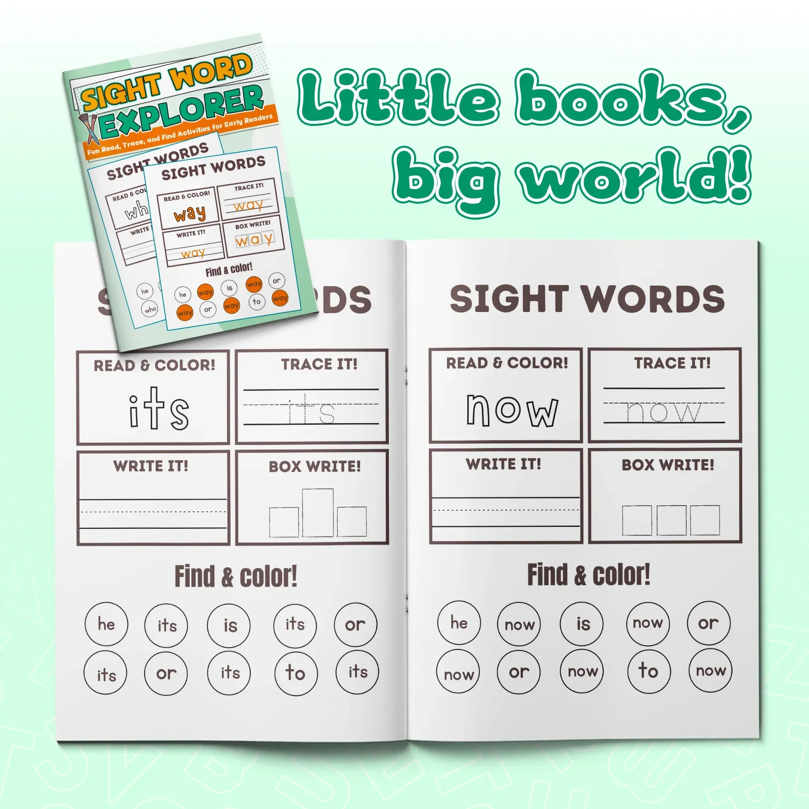 Kids English Word Coloring Workbook, Cute Cartoon Designs, Preschool Educational Activity Book for Fun English Learning view 5
