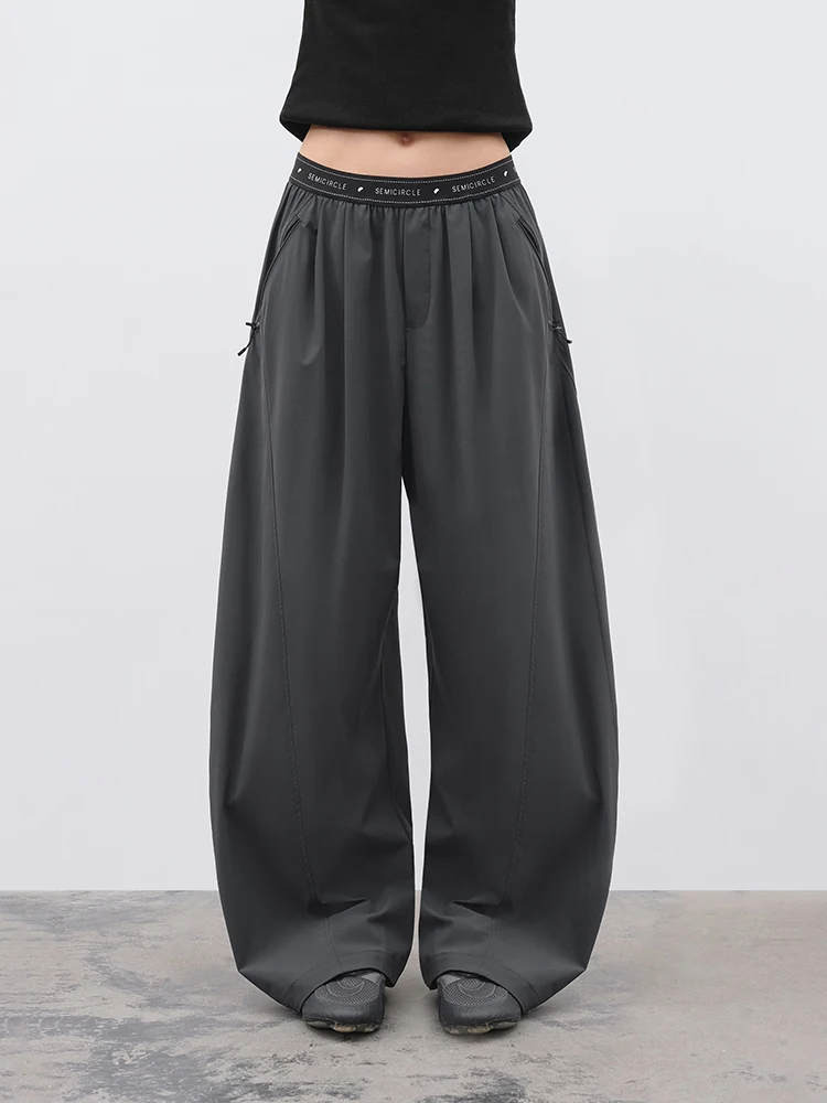 

Женские свободные брюки Spor с эластичным поясом, из нейлоновой ткани, повседневные, свободного кроя, весна 2026, модные женские брюки