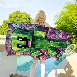 1PC Game Minecraft Towel Microfiber Beach  Towel Quick Dry Kids Beach Blanket Soft Unisex Camping Pool Towel