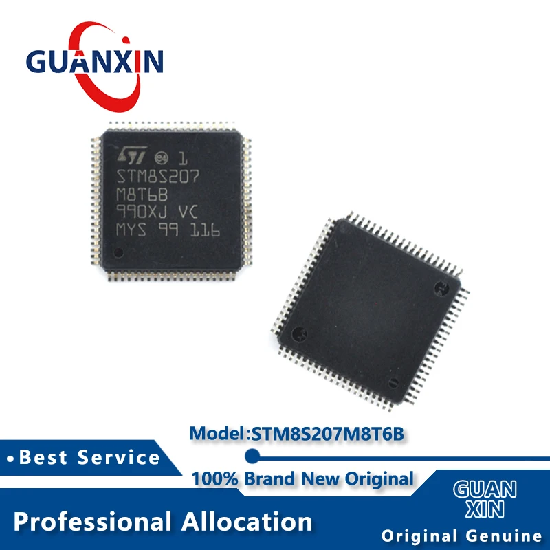 100% New  Marking STM8S207M8T6B STM8S207M8T6BTR LQFP-80 STM8S207M8T6