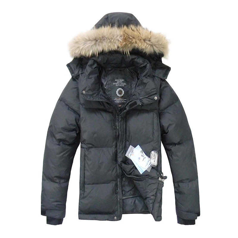 Men Duck Down Jacket Winter Down Coat Raccoon Fur Waterproof Hooded Down Jackets Mens Winter Thick Warm Jacket Parka Outerwear