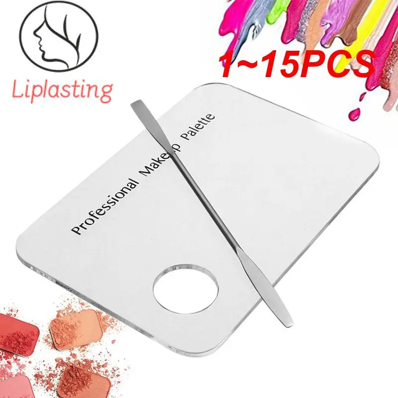 1~15PCS Makeup Mixing Palette Acrylic Spatula Foundation Palette Stainless Steel Hands-free Nail Stamping Plates Make Up