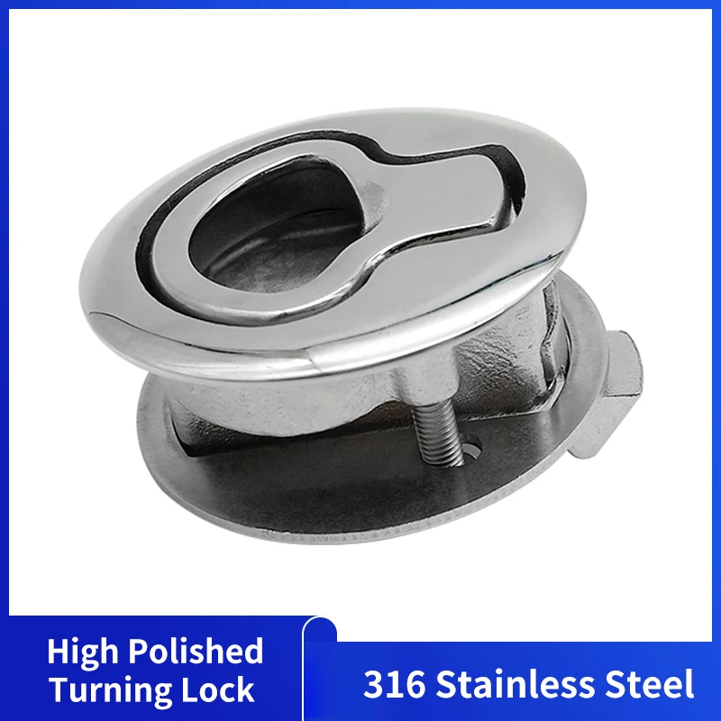 

Marine Turning Lock Round 316 Stainless Steel Accessories For Boat Pull Locker Hatch Latch Lift Handle Boat Hardware