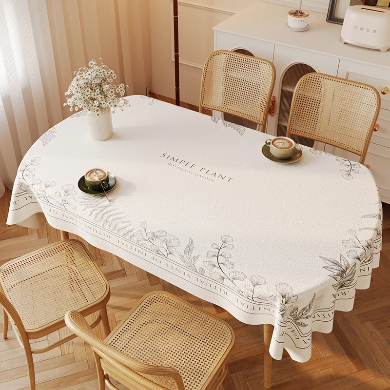 

Lambskin waterproof and oil-proof leave-in tablecloth long oval dining table premium table mat