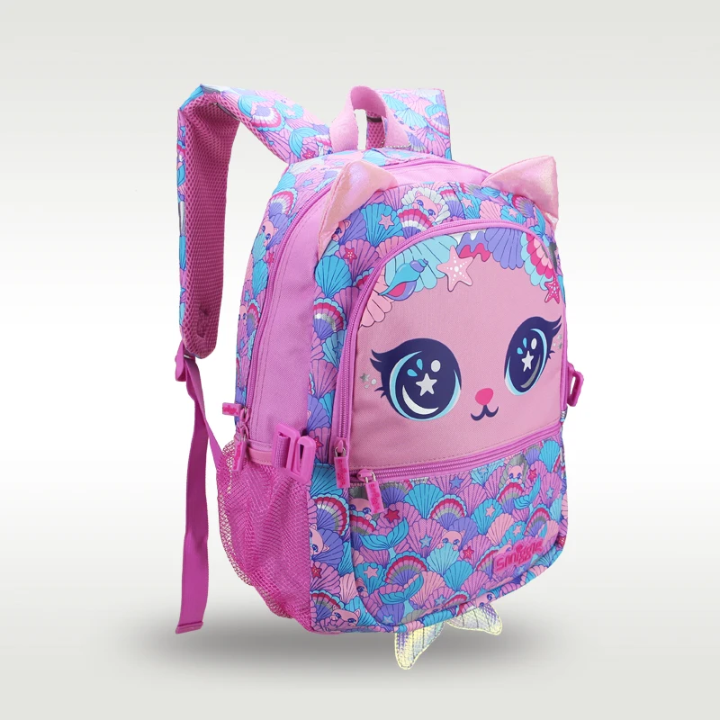 Mochila Original para Crianças, Mochila Feminina, Gato Shell Rosa, Papelaria Kawaii Aprendizagem, Austrália Smiggle, 16"