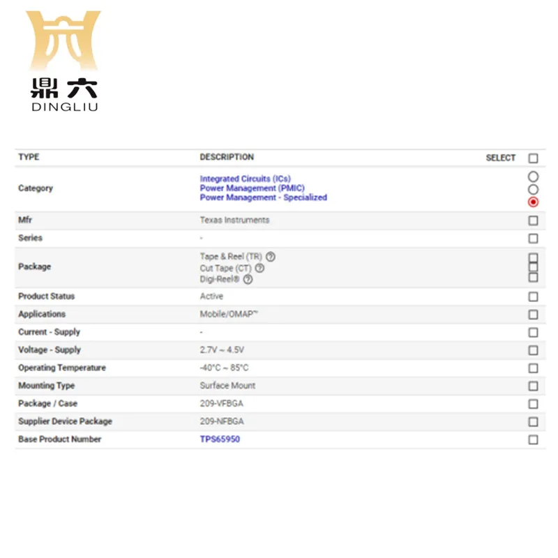 TPS65950A3ZXNR  IC PWR MGMT 11 LDO TXRX 209NFBGA  TPS65950A3ZXNR IC