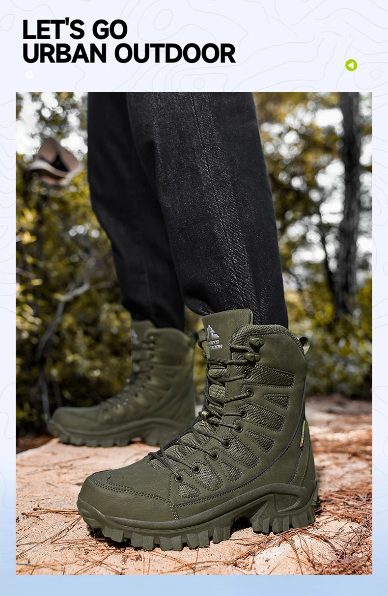 Männer Bergsteigen Schuhe Im Freien Nicht-slip Taktische Stiefel Wüste Boot Atmungsaktive Leder Obermaterial High Top Feld Training Sicherheit schuh – Detail 17