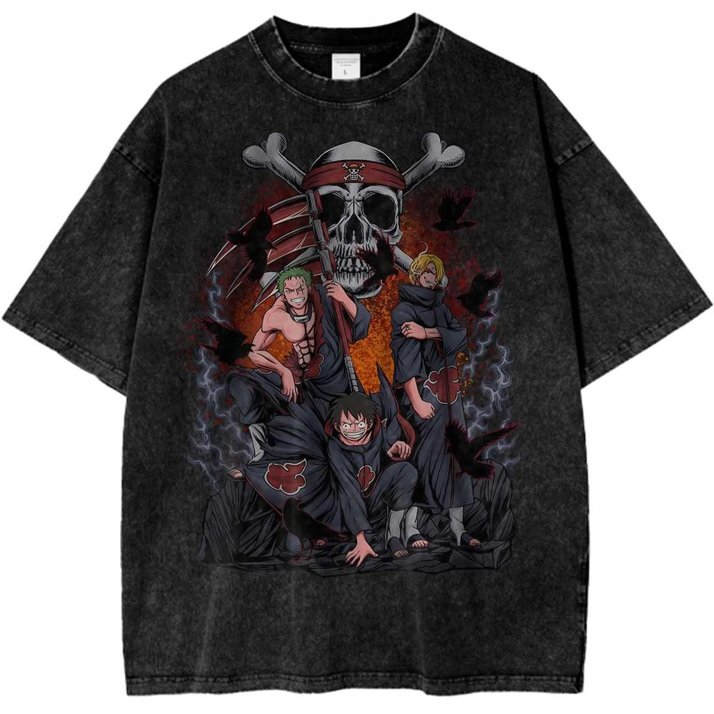 

ONE PIECE Ninja Shirt Anime Shirt Retro T-Shirt Luffy Sauron Designer Illustration Pattern Unisex Street Sports Harajuku Summer
