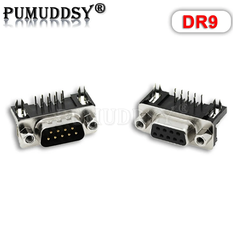 5PCS DR9 DR15 DR25 Hole/Pin Female/Male Right Angle Welded D-sub Connector RS232 Serial Port Adapter 9/15/25Pin