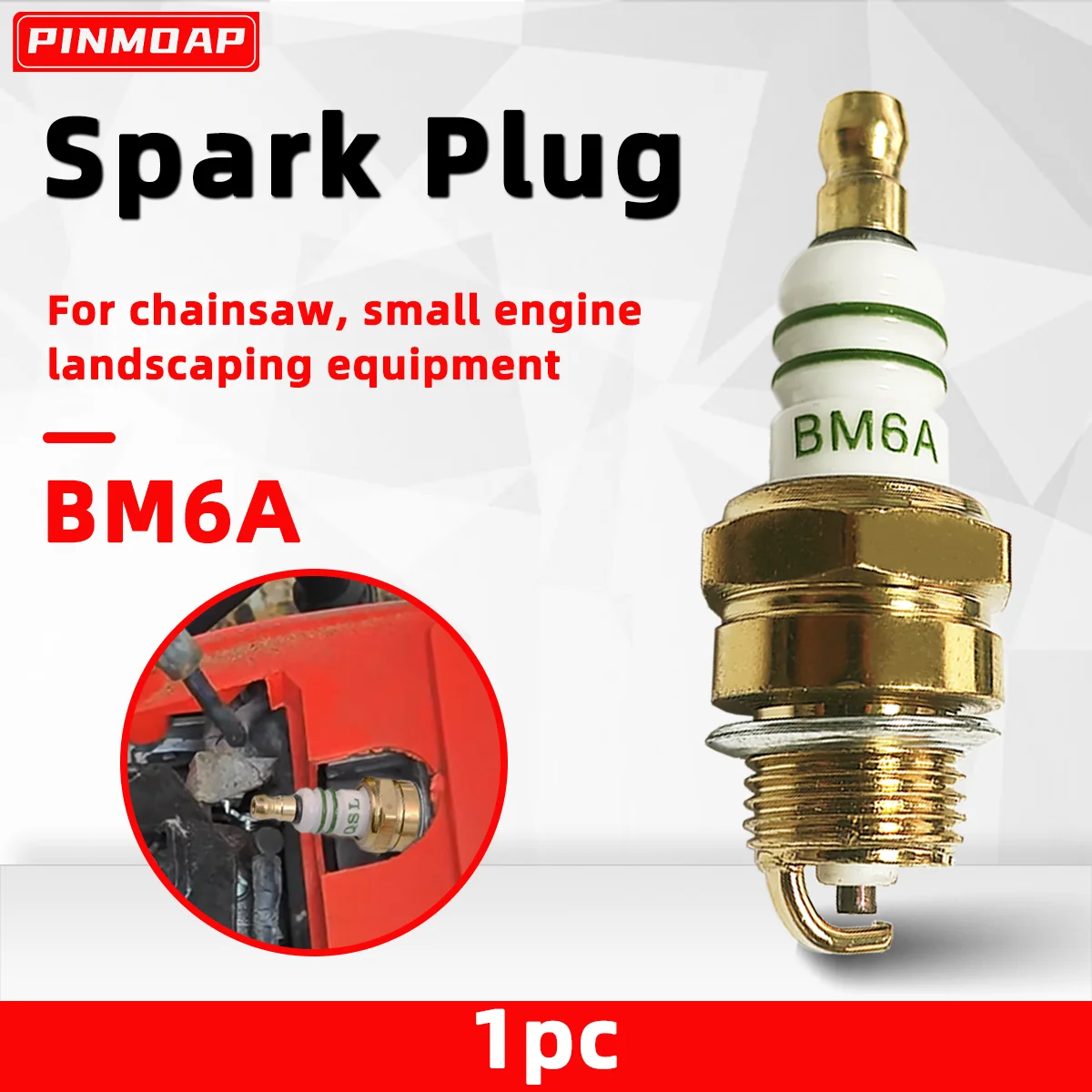 1 unidade Vela de Ignição BM6A de Substituição para Motosserra, Roçadeira, Soprador de Folhas, Pequenos Motores a Gasolina, Cortador de Grama e Ferramentas de Jardim