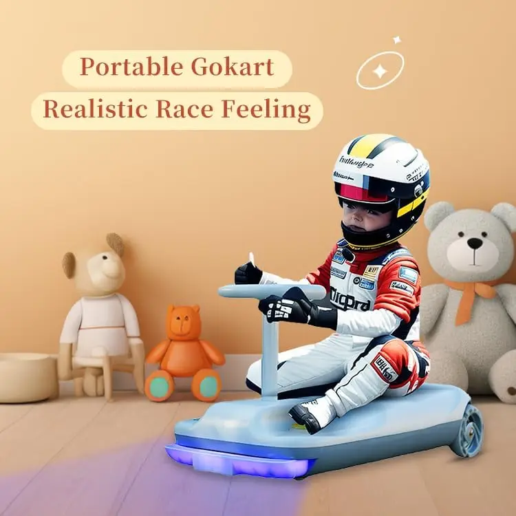 Go Kart, 12v Ride On Race Car, Variable Speed for Ages 2-8Years,Every Child Can Choose Their Own Speed.