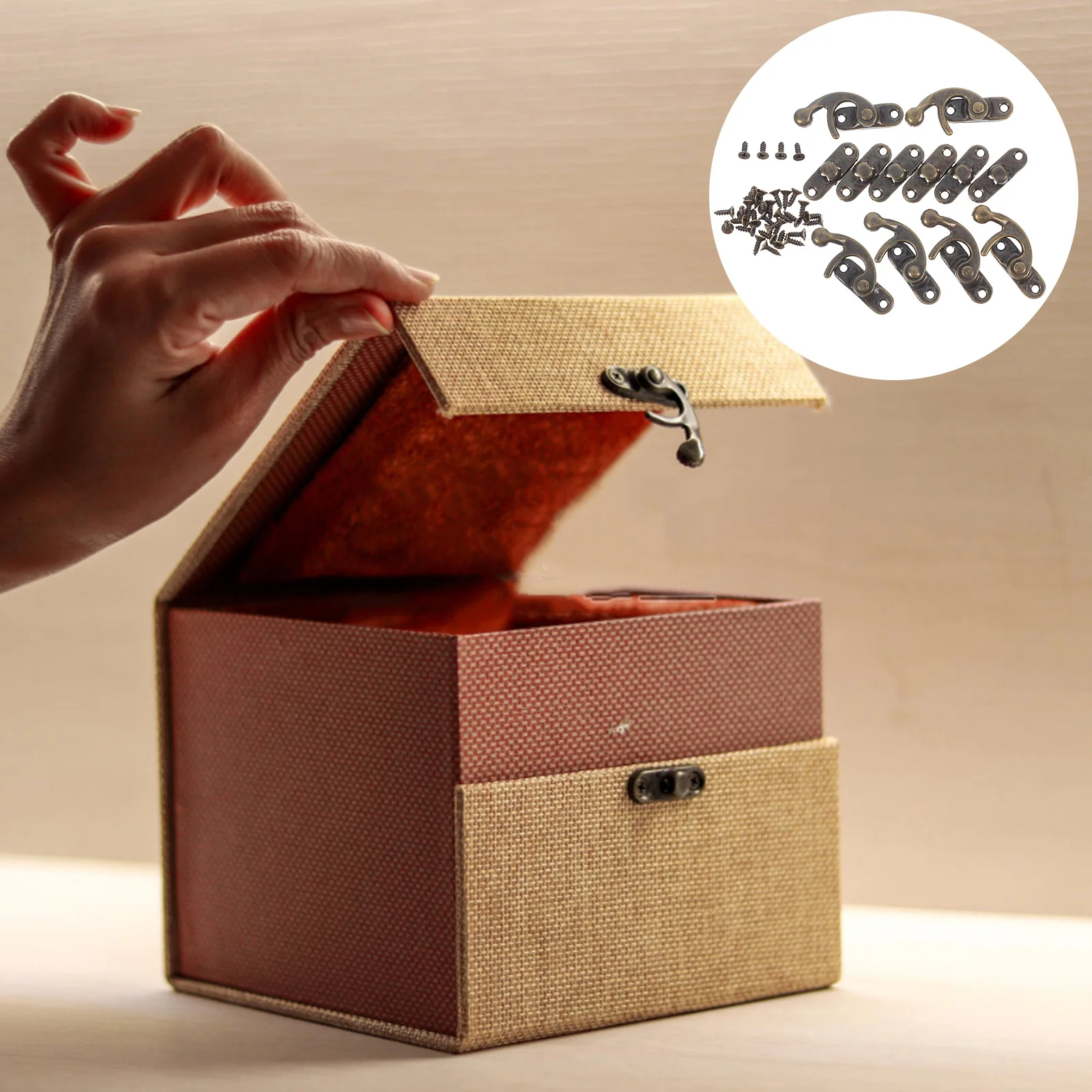 

6Pcs Vintage Latch Hook Decorative Box Clasp Latches Jewelry Storage Chests Effortless Operation Enhanced Security