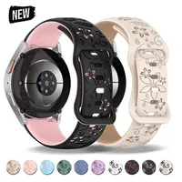 18mm 20mm 22mm Women Silicone Band for Huawei GT5 GT4 41mm GT5 Pro 42mm 46mm Engraved Strap for Samsung Galaxy 7/6/5/4 44mm 40mm