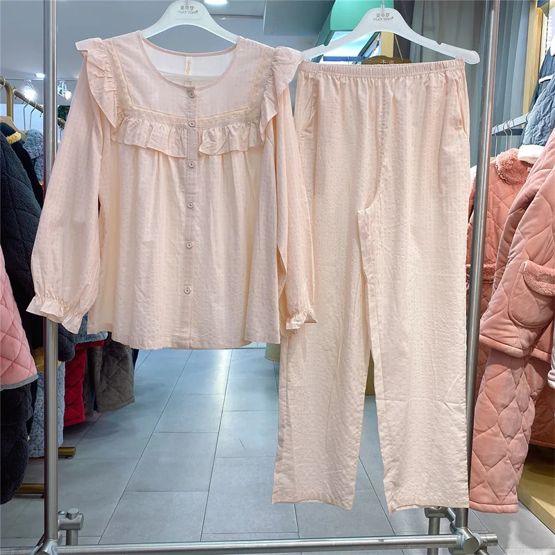 ensemble-de-vetements-de-nuit-en-coton-pur-a-manches-longues-et-col-rond-style-princesse-pour-femmes-nouvelle-arrivee-printemps-ete-vetements-de-maison-tisses