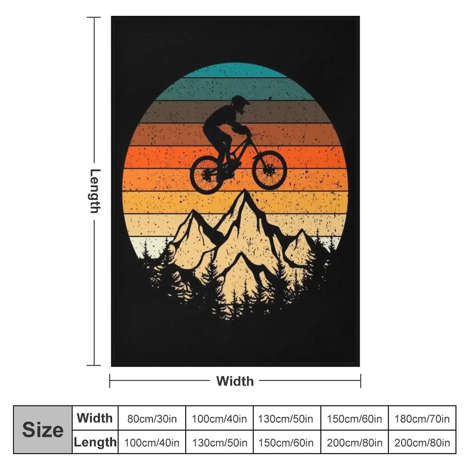 Mountainbike Downhill Retro Vintage Gift Throw Blanket Loose Luxury Thicken Large Blankets