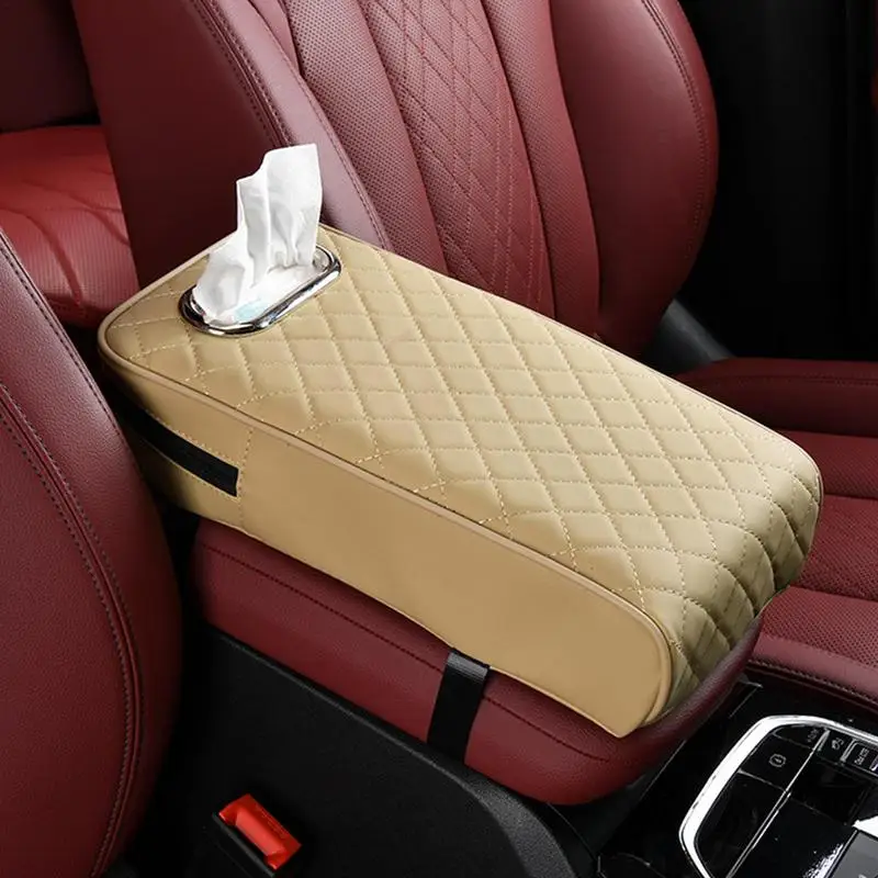 Car Armrest Cushion Armrest Box Cushion Armrest Cover Cushion With Tissue Holder Box Car Armrest Pad For Most Cars Car Interior