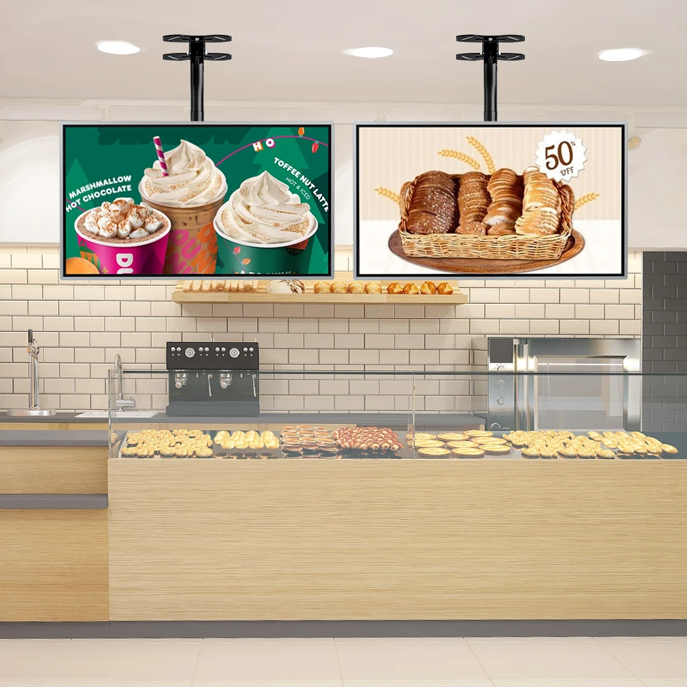 

32 43-дюймовый настенный умный цифровой ресторанный прайс-лист на крыше, потолок, электронный ЖК-цифровой экран, дисплей меню