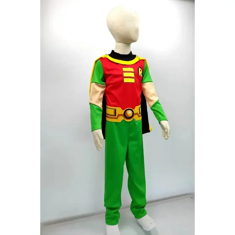 Young Justice Teen Tim Drake Robin 3-10Years Kids 4Pcs/1Set Damian Costume Halloween Uniform Custom CMM221