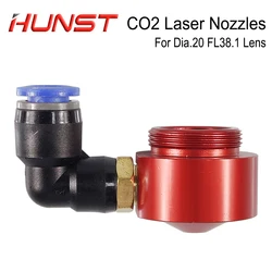 HUNST Laser Air Nozzle for Dia.20 FL38.1mm Focus Lens CO2 Short Nozzle Fitting for Laser Head at CO2 Cutting Machine