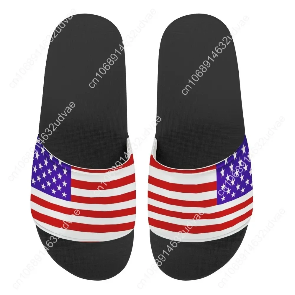 Frauen benutzer definierte Muster Hausschuhe amerikanische Flagge drucken Sommer Mode Rutsch sandalen im Freien rutsch feste Strands chuhe Plattform Flip Flops