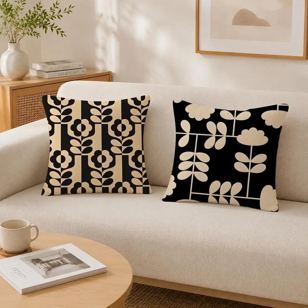 Aesthetic Decor Orla Kiely Flower Cushion Cover Soft Fluffy Short Plush  Pillow Case  Sofa Bed Home Decor