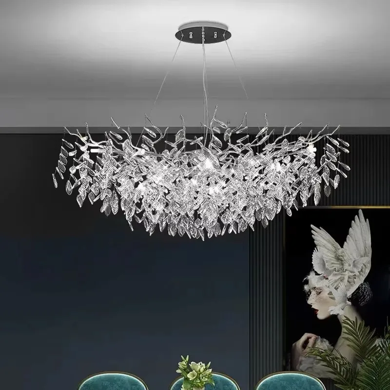 Luxury Modern Crystal Ceiling Chandelier Led Pendant Lamp Dining Living Room Bedroom Home Decor Wall Light Hanging Light Fixture